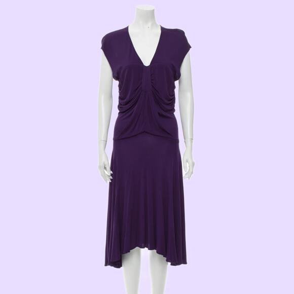 YIGAL AZROUEL V-Neck Long Purple Dress - Picture 1 of 5